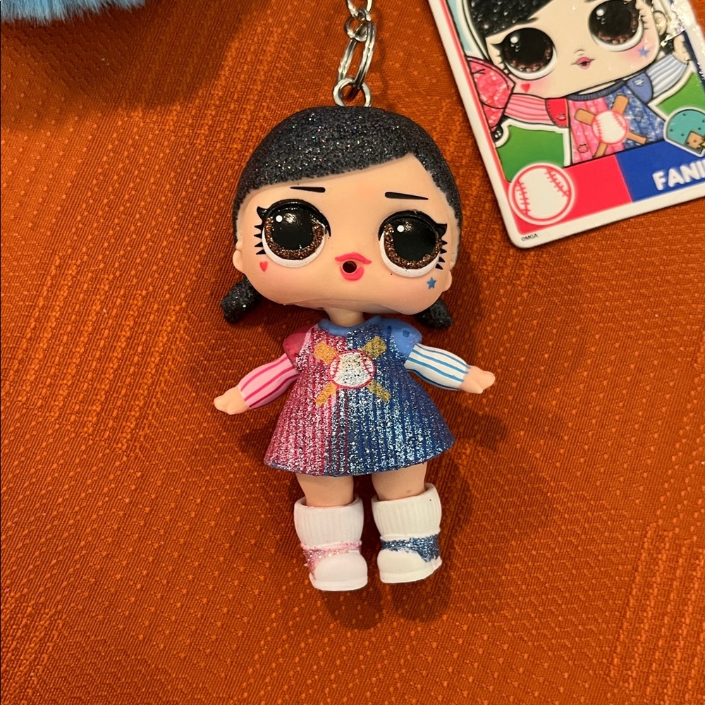 L.O.L. Surprise! Doll Keychain Fanime with Blue and Pink Pom Pom - Picture 2 of 5